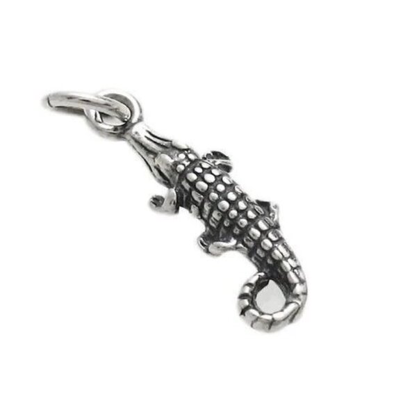 ALLIGATOR CHARM IN STERLING SILVER. - Picture 2 of 2